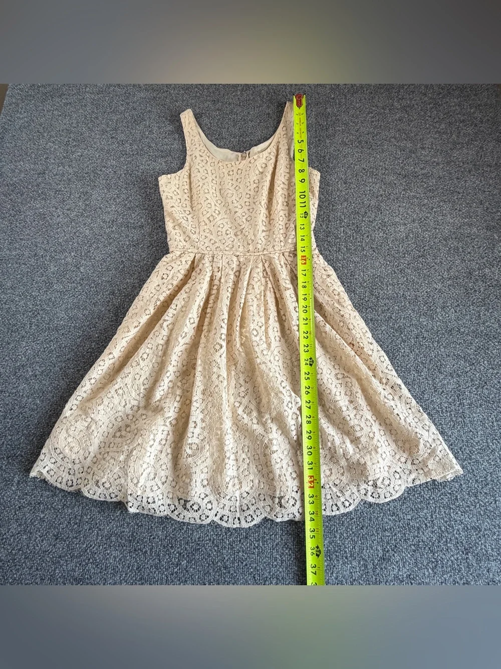 J. Crew Women’s 00 Beige Lace Fit-and-Flare Dress